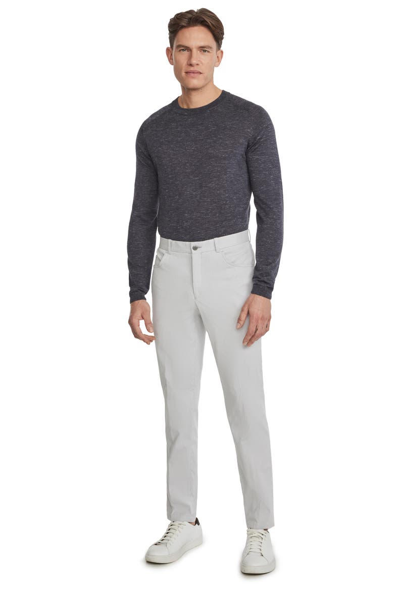 Pinstripe Five-Pocket Taper Leg Pants, Alternate, color, GREY