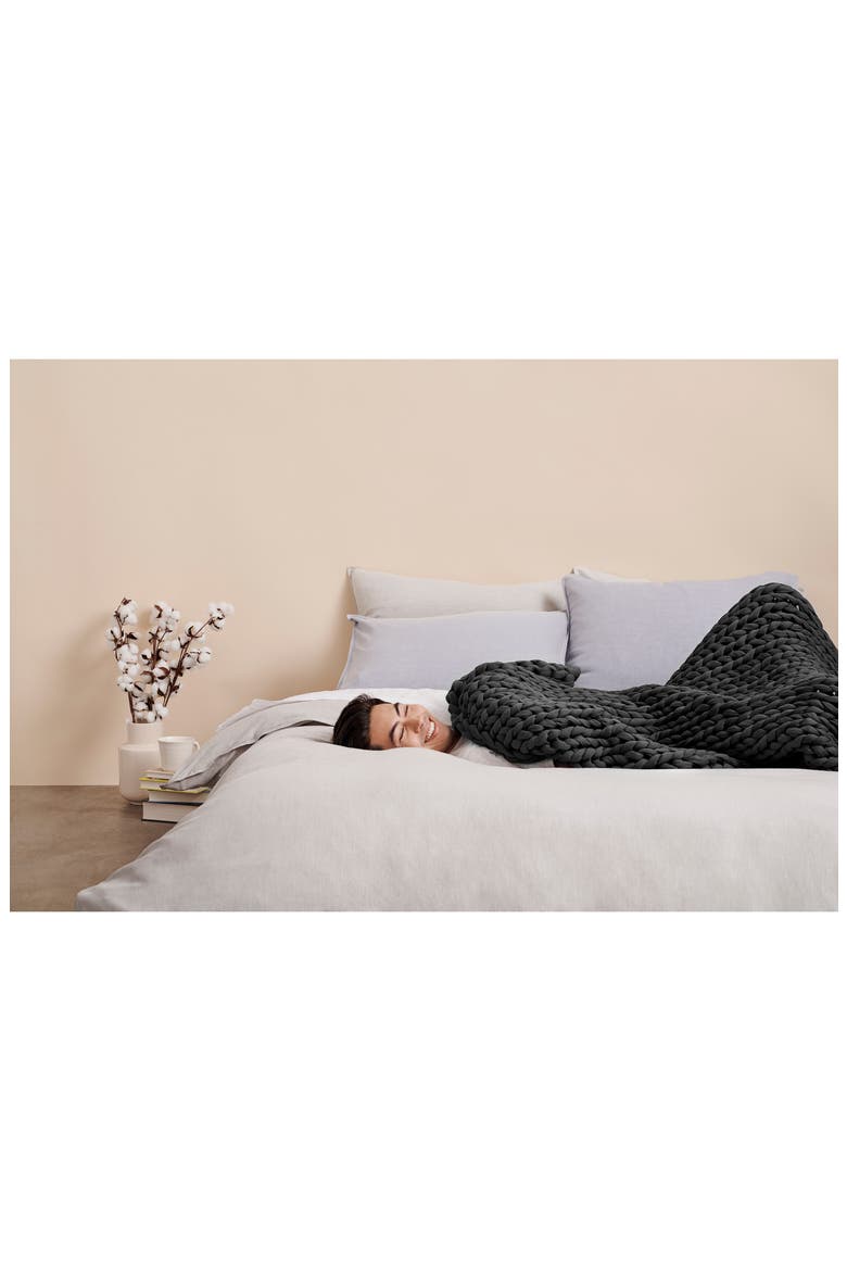 Organic Cotton Weighted Knit Blanket, Alternate, color, ASTEROID GREY