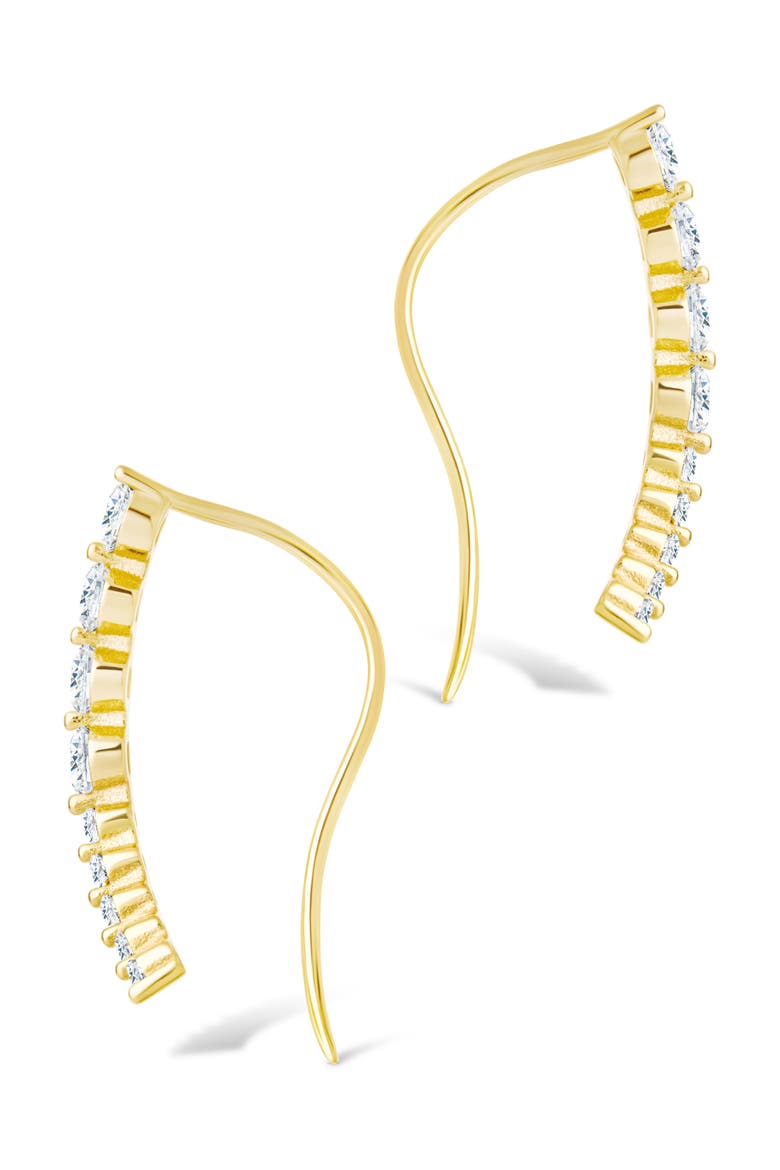 Brilliant Cubic Zirconia Single Ear Crawler, Alternate, color, GOLD