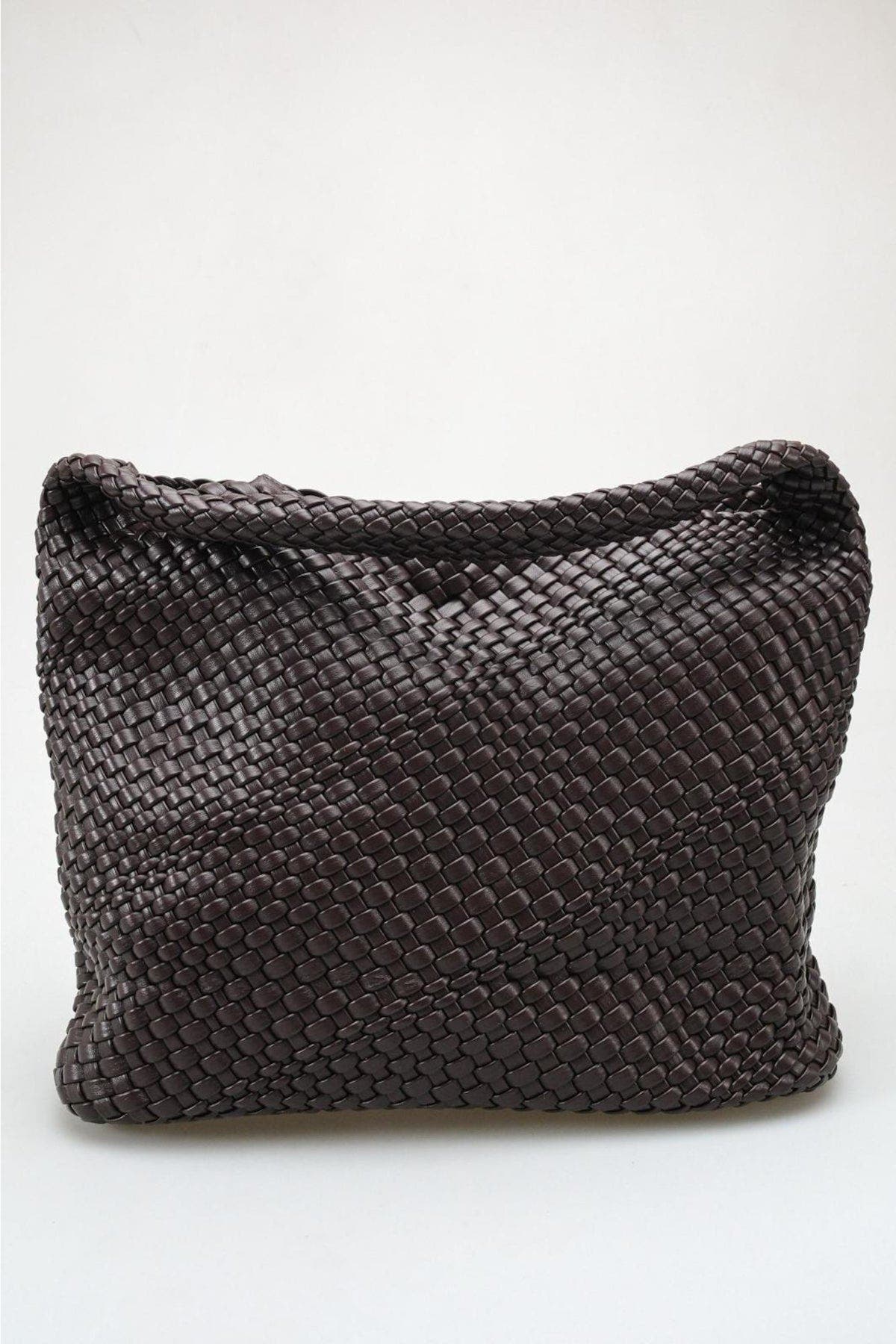 Bellini Woven Handle Bag, Alternate, color, Brown