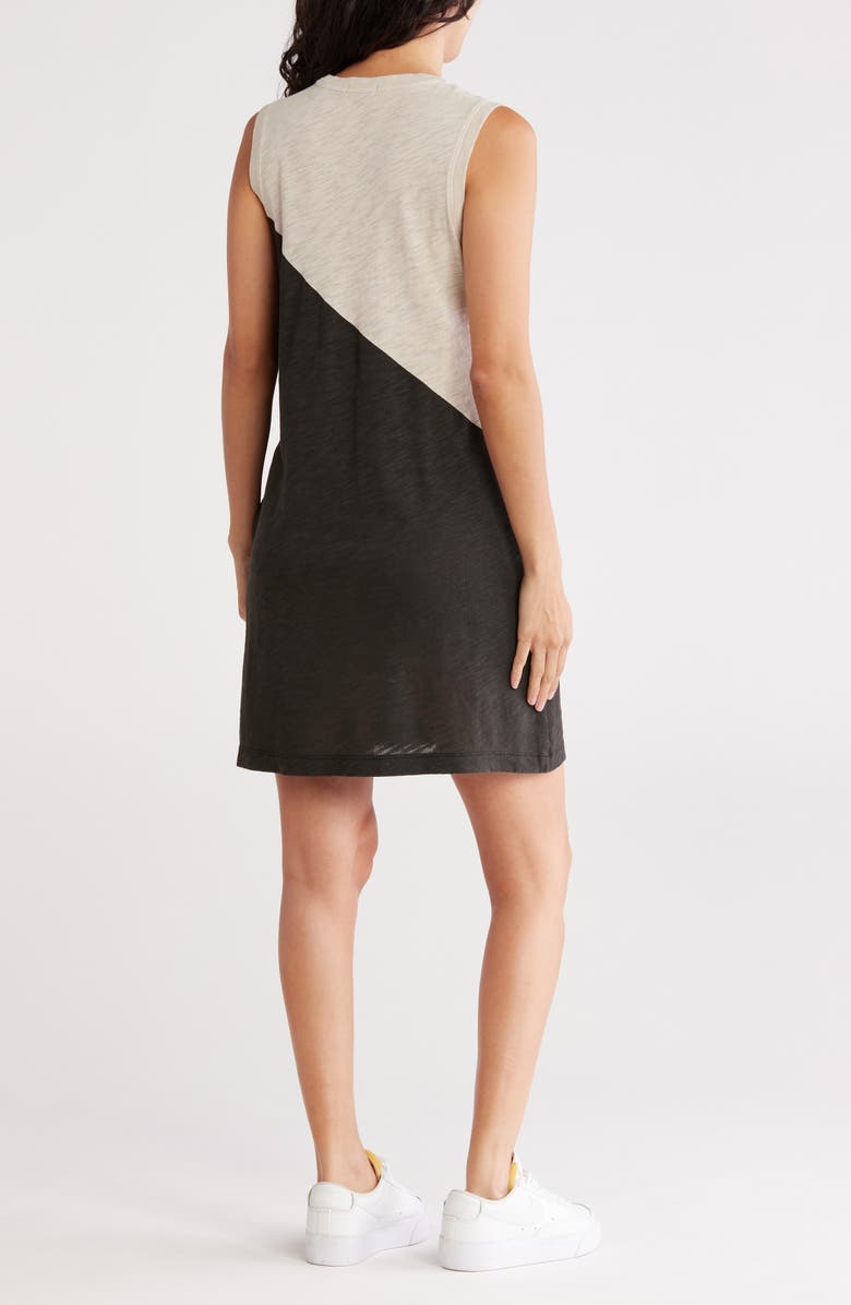 ATM Anthony Thomas Melillo Colorblock Cotton Tank Dress, Alternate, color, Soft Beige / Black