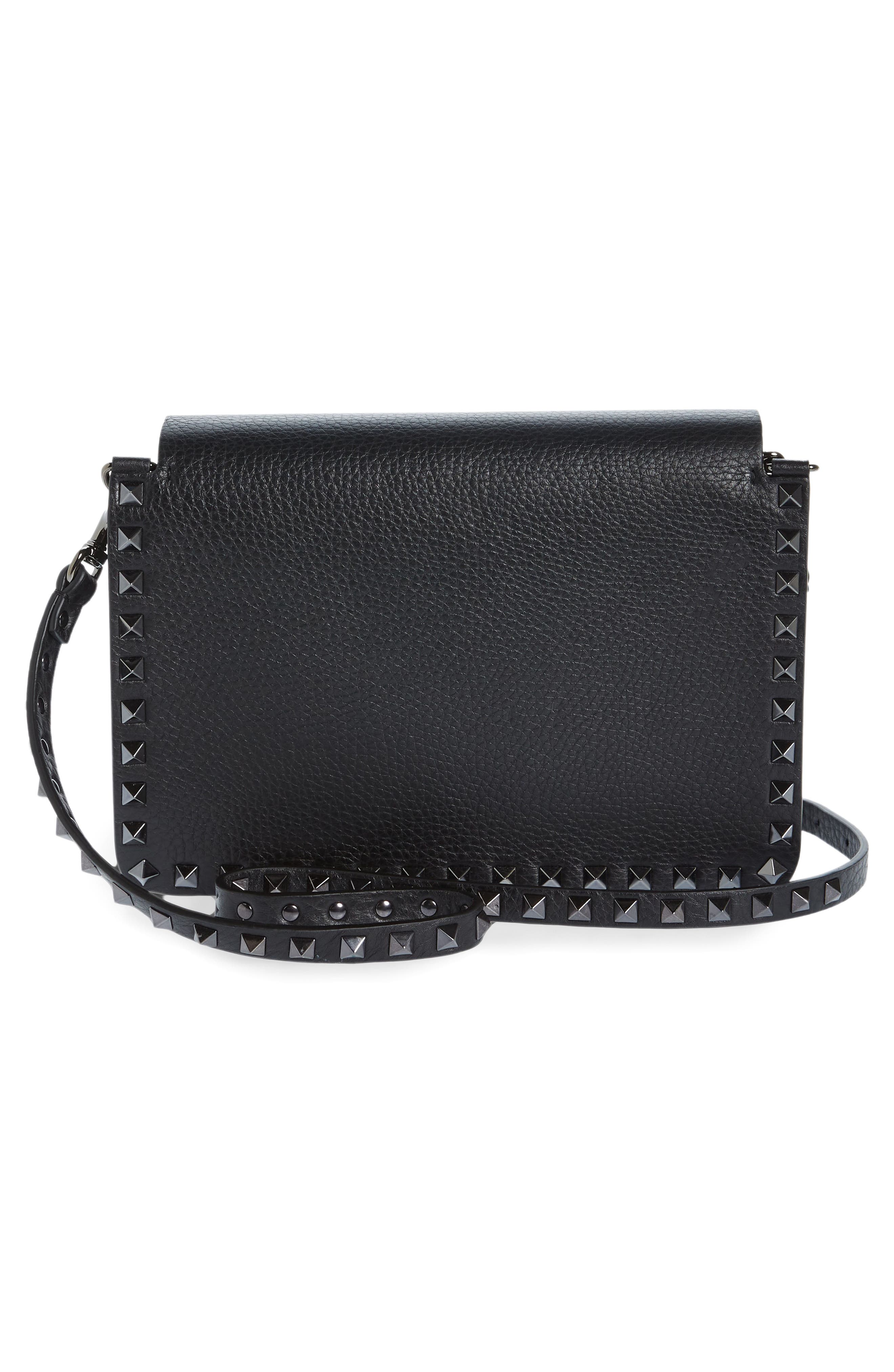 Valentino Garavani Small Rockstud Leather Shoulder Bag, Alternate, color, 