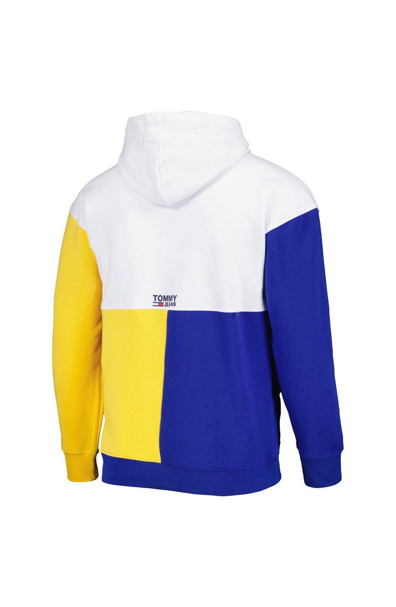 TOMMY JEANS Men's Tommy Jeans White/Royal Golden State Warriors Andrew Split Pullover Hoodie, Alternate, color, White