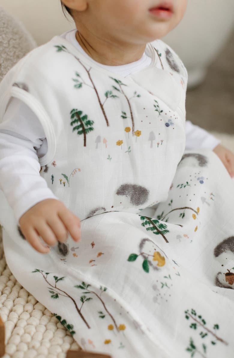 Loulou Lollipop Hedgehog Print Muslin Sleep Bag, Alternate, color,