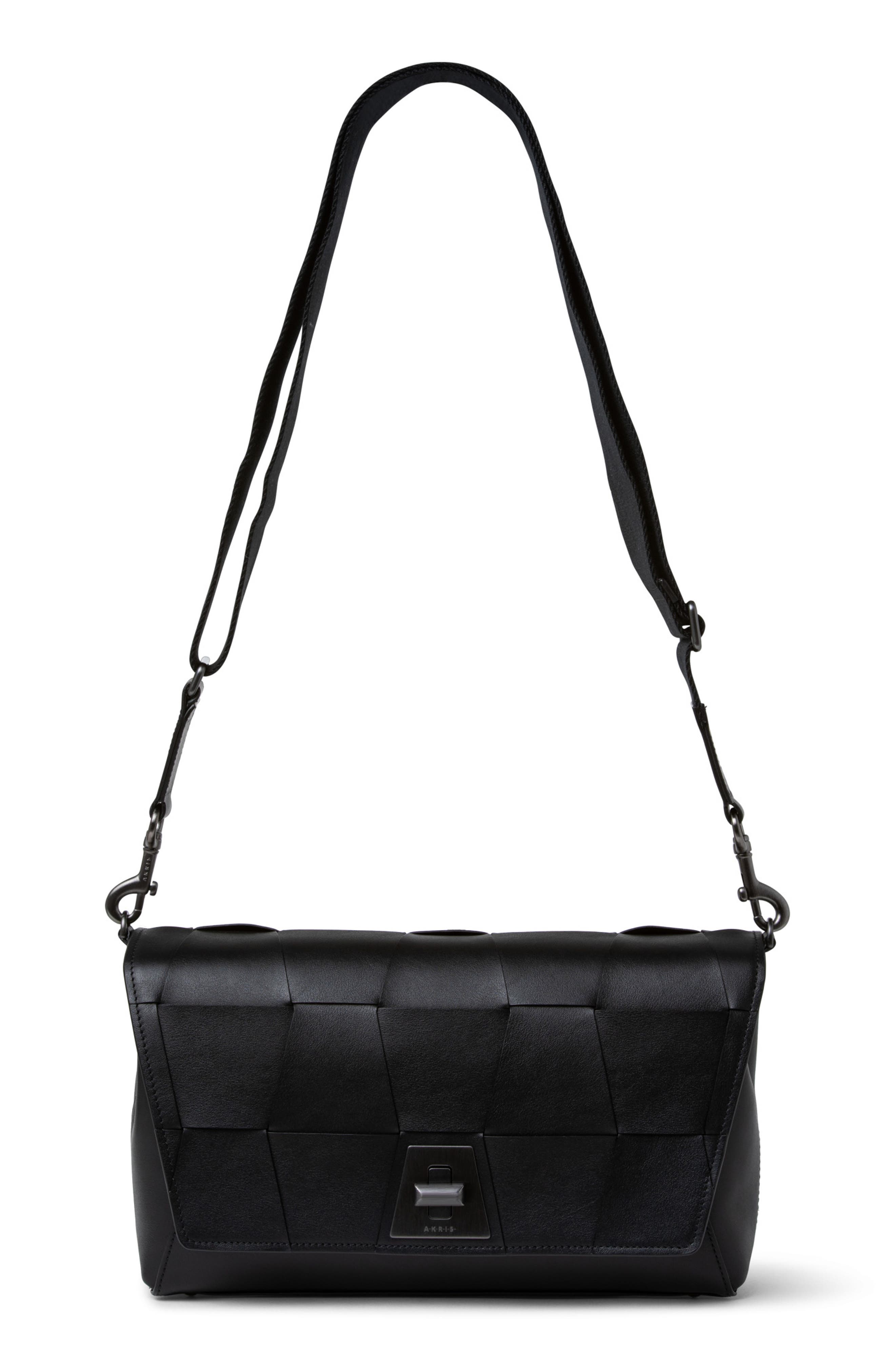 Akris Anouk Braided Trapezoid Leather Crossbody Bag, Alternate, color, 