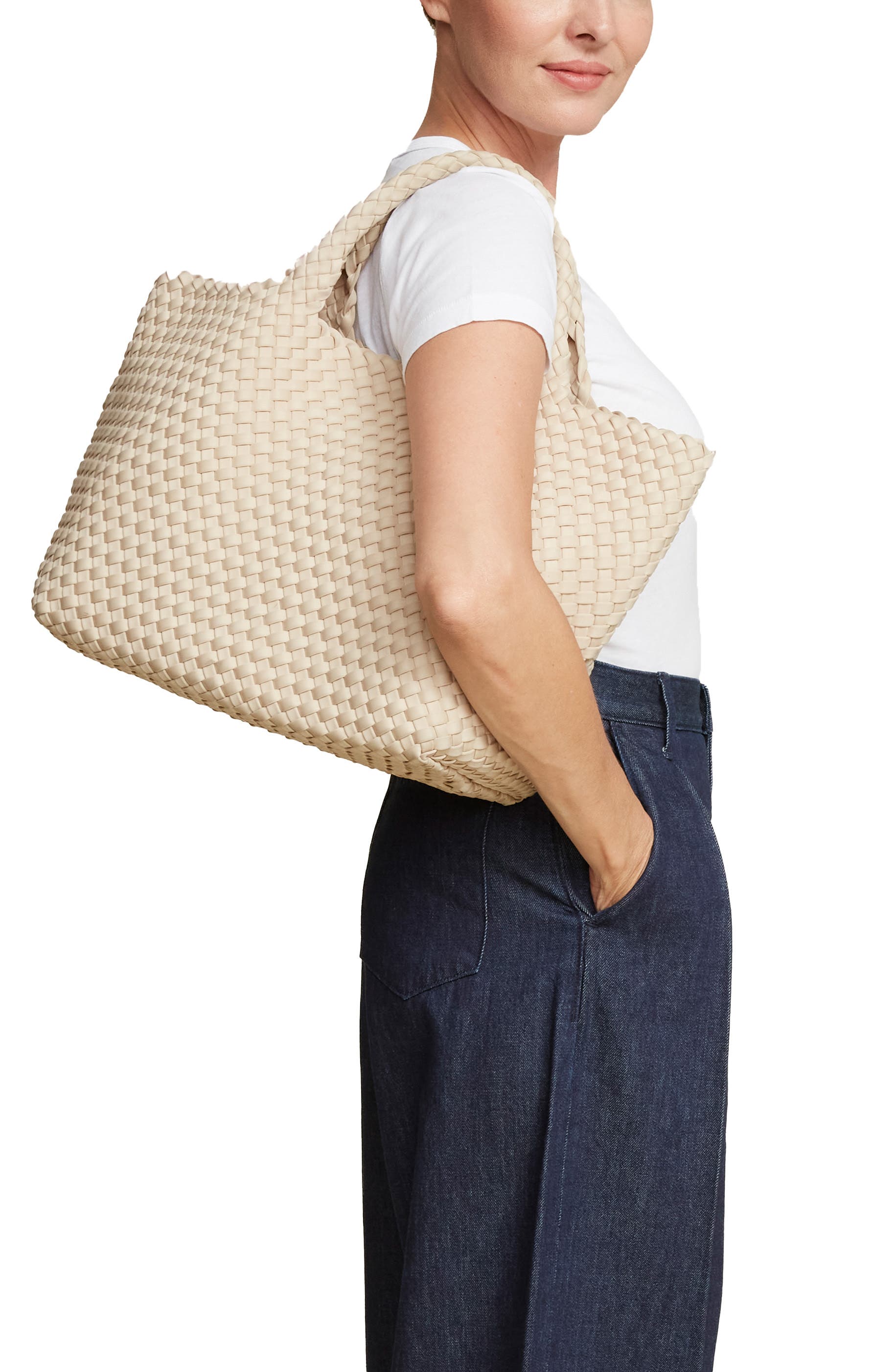 St. Barths Medium Tote (Nordstrom Exclusive), Alternate, color, ECRU