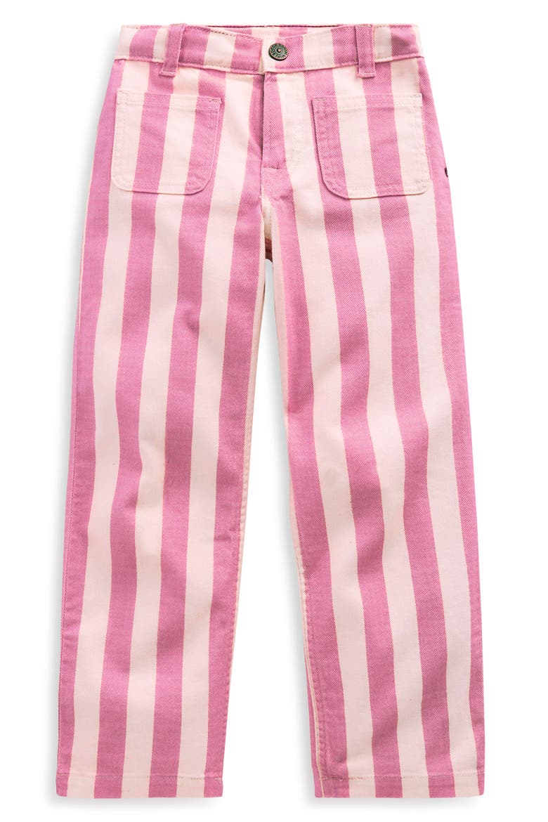 Kids' Patch Pocket Straight Leg Jeans, Main, color, PINK/ IVORY STRIPE