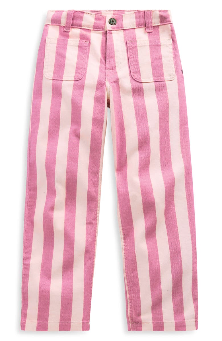 Mini Boden Kids' Patch Pocket Straight Leg Jeans, Main, color, Pink/ Ivory Stripe