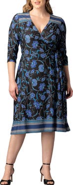 Kiyonna Beguiling Floral A-Line Wrap Dress