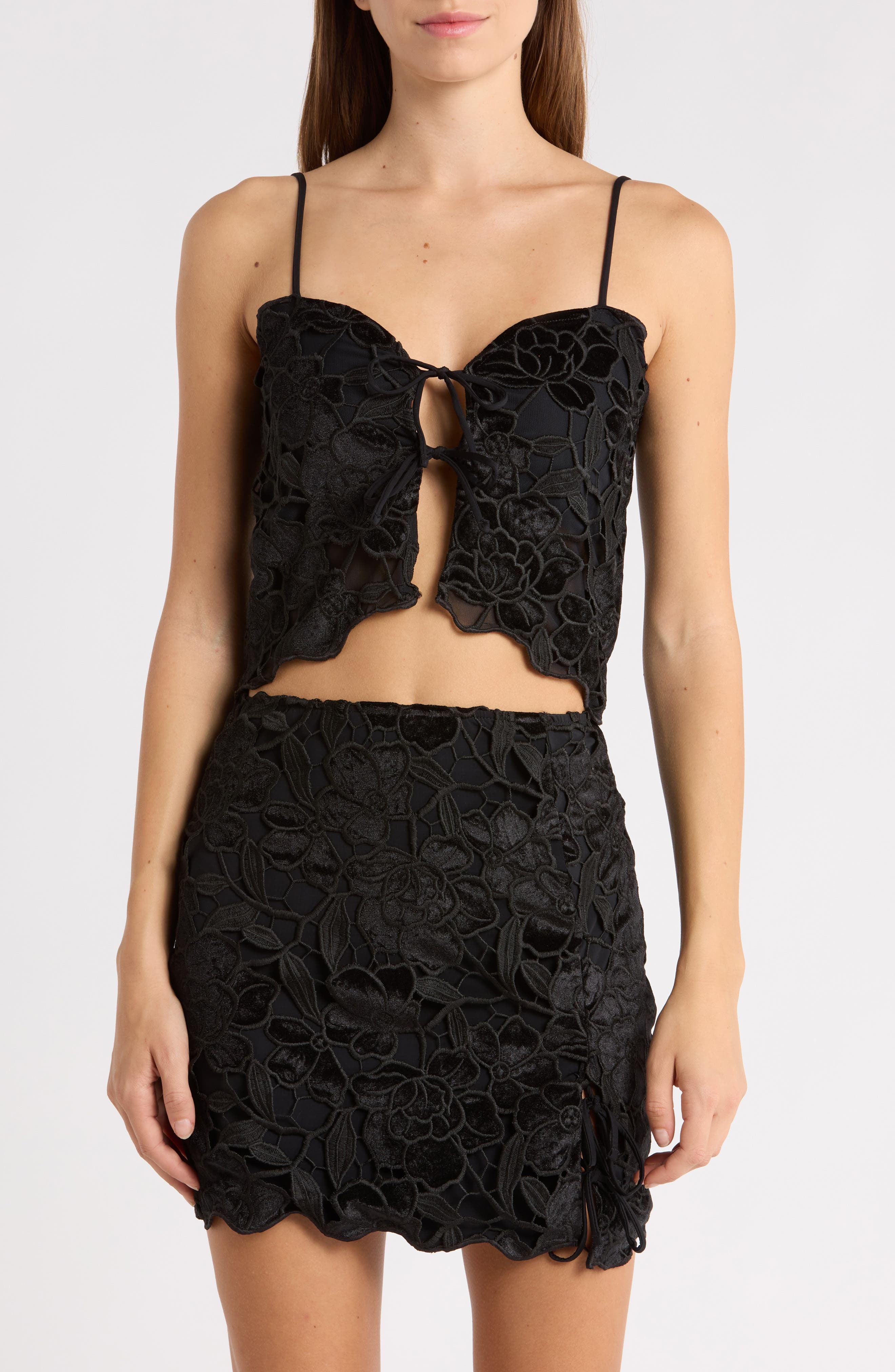 Christa Front Tie Lace Swim Top