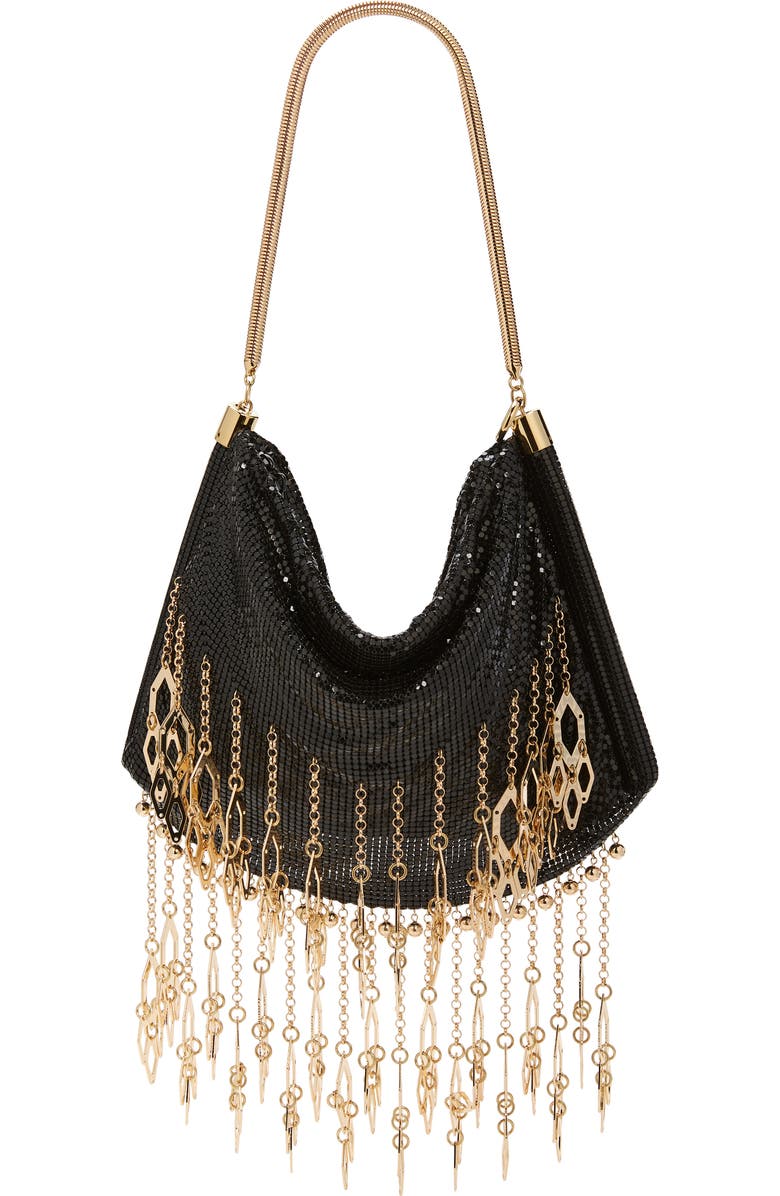 Rabanne Fringe Metal Mesh Shoulder Bag, Main, color,