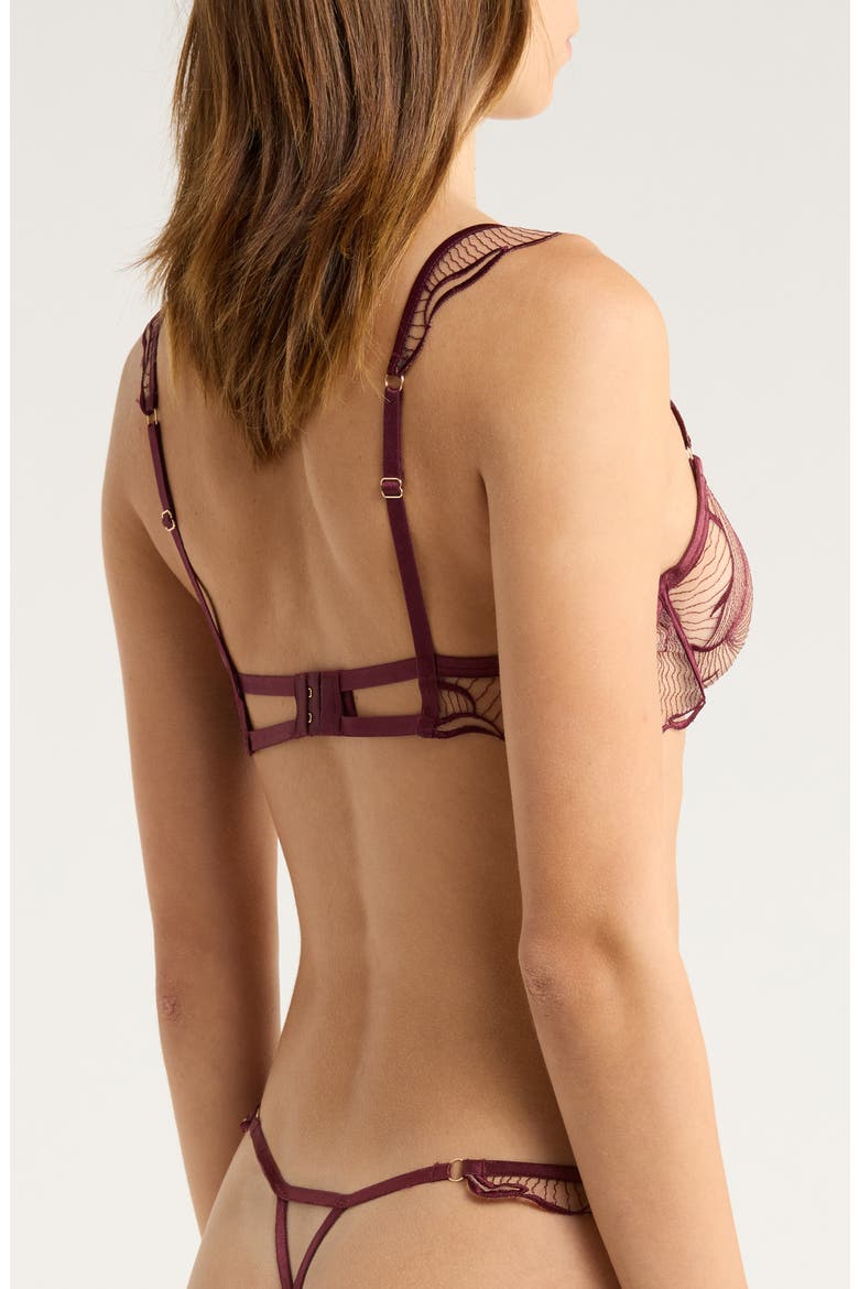Marabel Mesh Underwire Bra, Alternate, color, CHERRY LACQUER/ SHEER