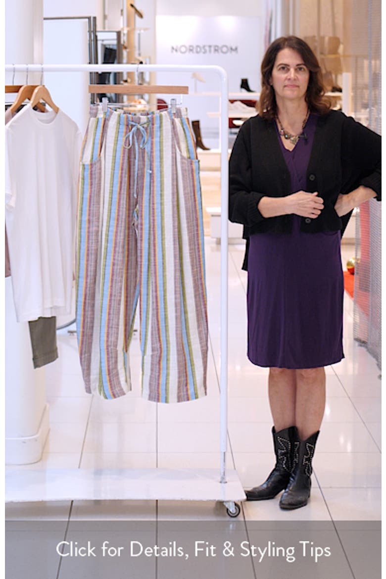 Chambers Stripe Drawstring Linen & Cotton Pants video