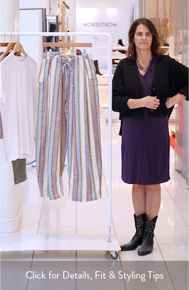 Chambers Stripe Drawstring Linen & Cotton Pants, sales video thumbnail
