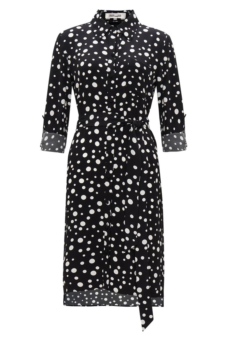 Prita Tie Belt Long Sleeve Shirtdress, Alternate, color, SPOT LIGHT