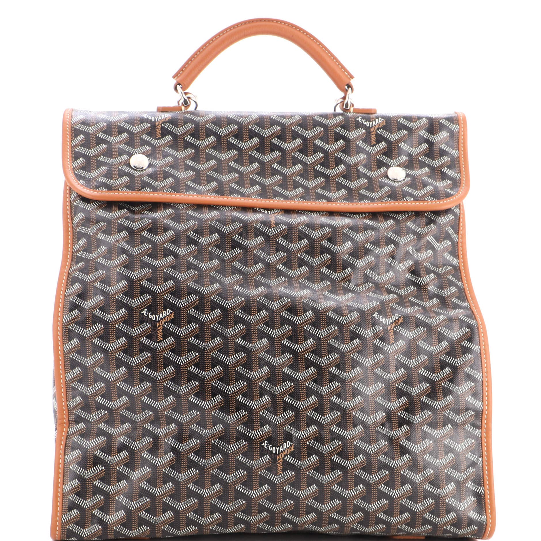Saint Leger Briefcase Backpack Coated Canvas, Main, color, Brown