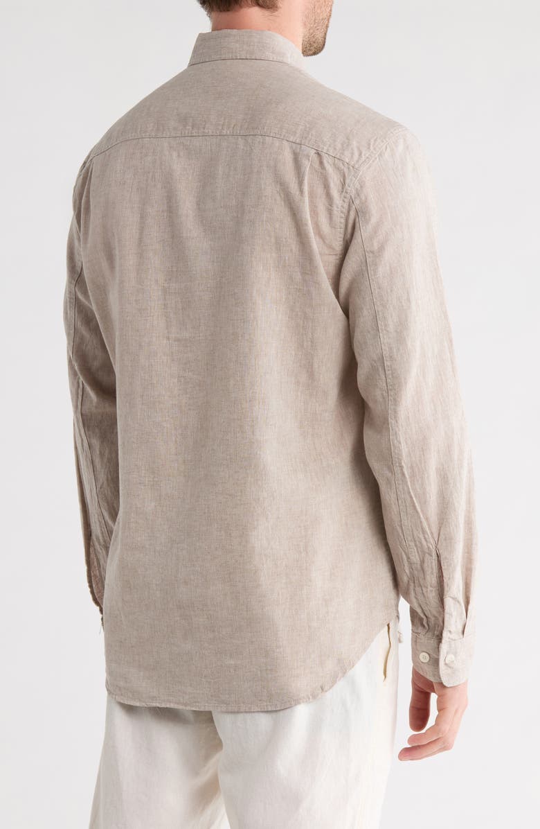 Coastaoro Linen & Cotton Blend Button-Up Shirt, Alternate, color, Beige