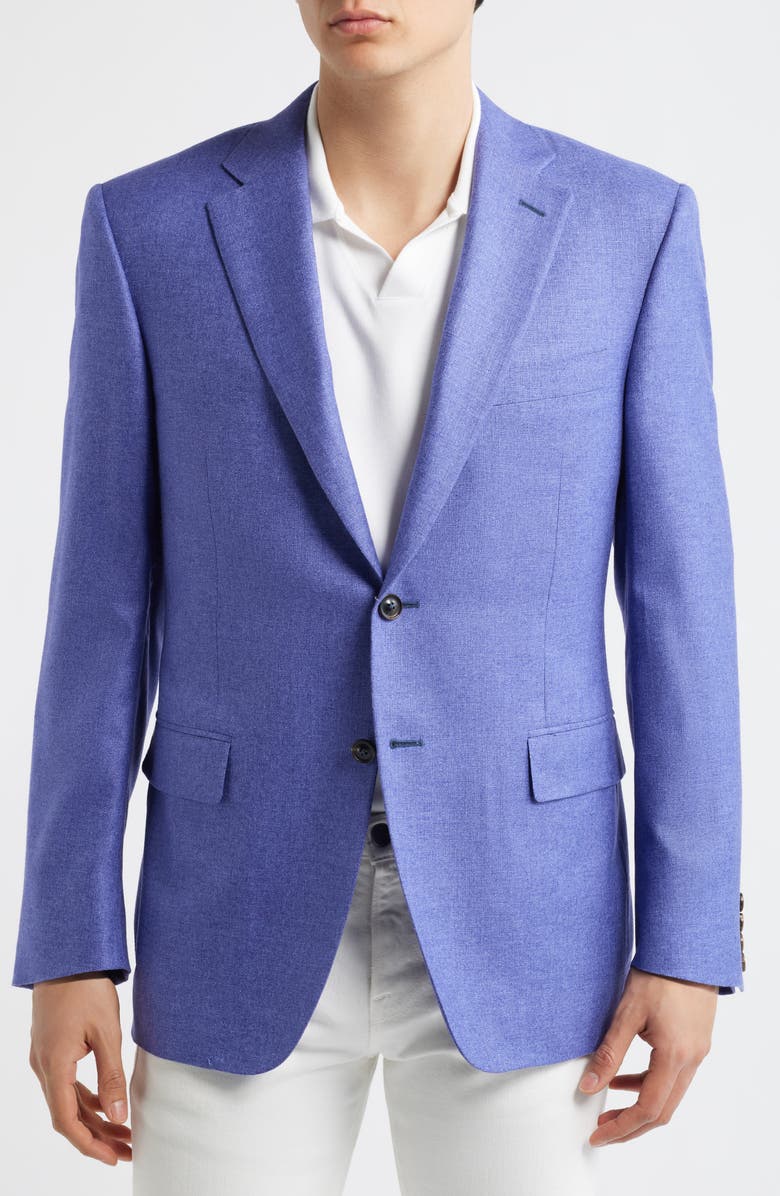 Canali Siena Regular Fit Purple Slub Silk & Cashmere Sport Coat, Alternate, color, Purple