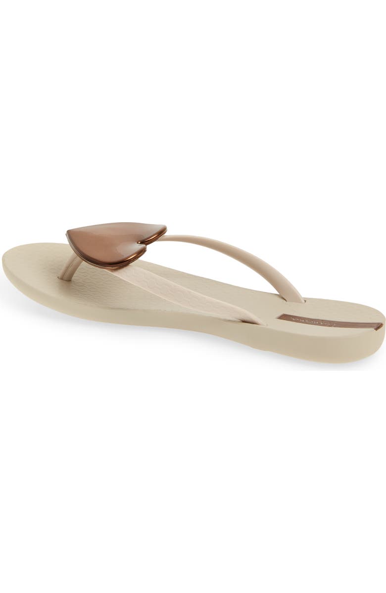 Ipanema Wave Heart Flip Flop, Alternate, color, Beige/Bron
