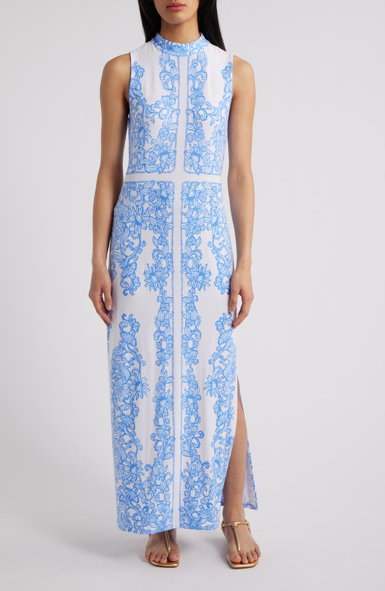Lilly Pulitzer<sup>®</sup> Wellington Sleeveless Mock Neck Maxi Dress, Main, color,