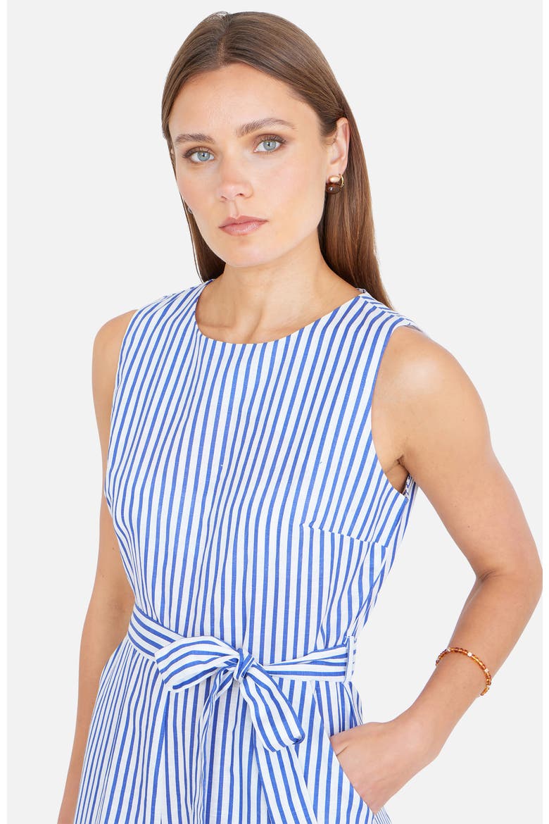 Cotton Stripe Culotte Jumpsuit, Alternate, color, Blue
