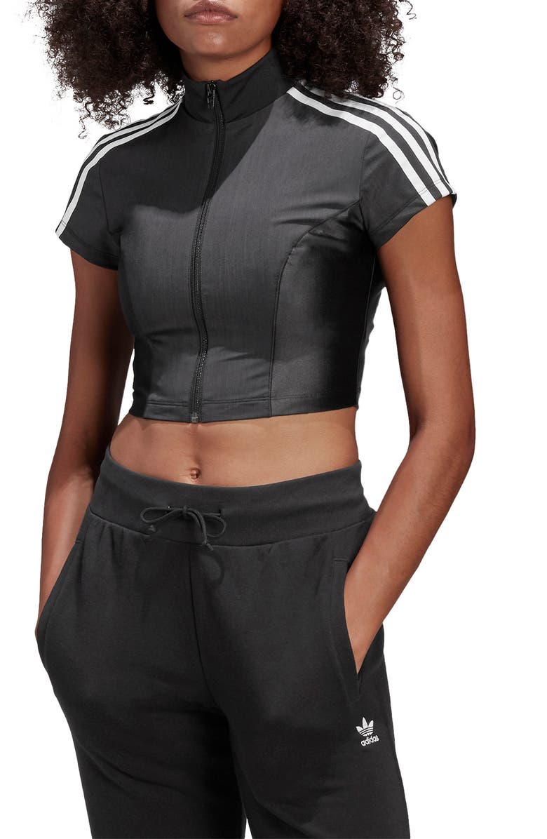 adidas Originals Paolina Russo Full Zip Crop Top, Main, color,