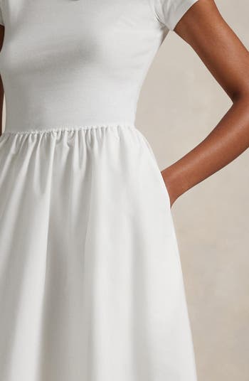 Short Sleeve Cotton Midi Dress