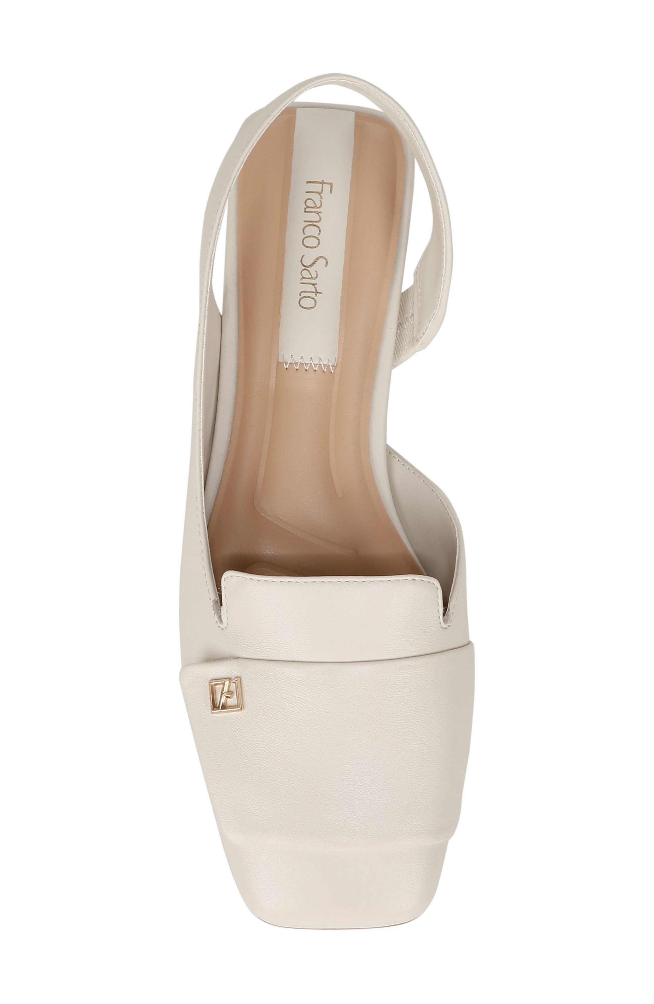 Franco Sarto Teagan Slingback Half d'Orsay Flat, Alternate, color, White