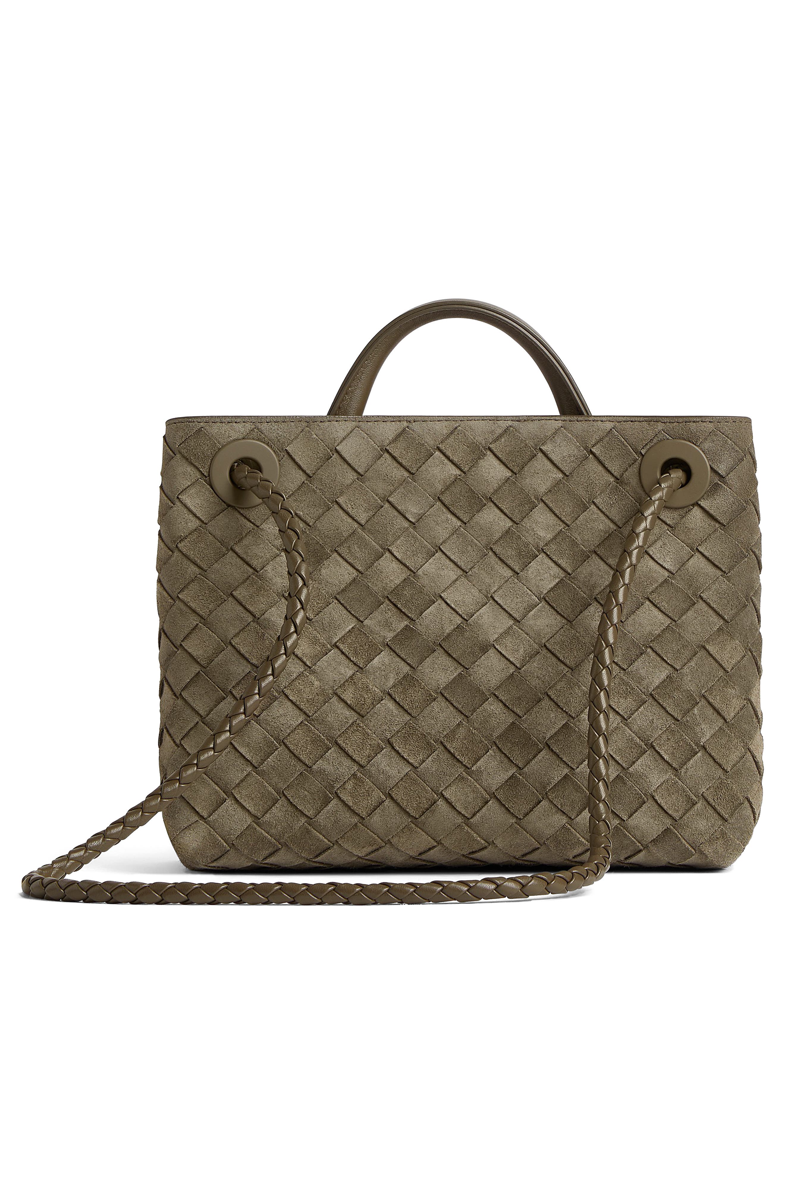 Small Andiamo Intrecciato Suede Shoulder Bag, Alternate, color, 3231 CYPRESS-M B-CYPRESS