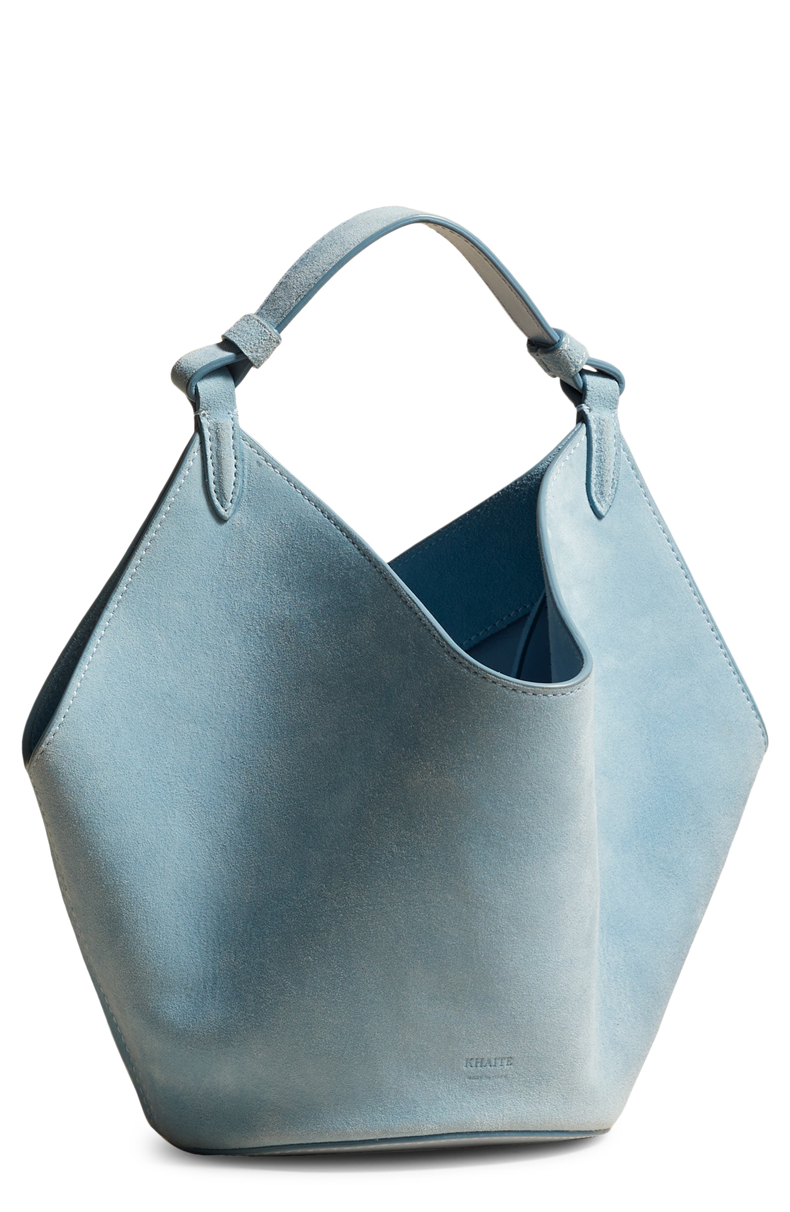 Khaite Mini Lotus Suede Tote, Main, color, 