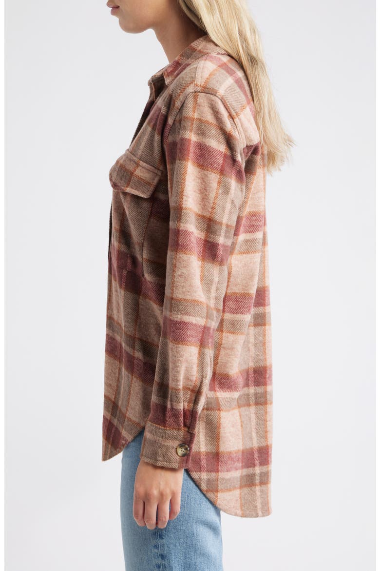 Taelyn Buffalo Plaid Oversize Button-Up Shirt, Alternate, color, MOHOGANY