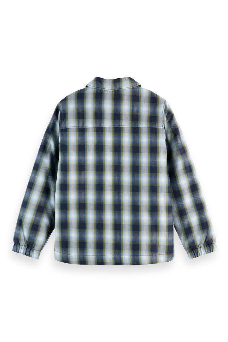 Kids' Plaid Insulated Snap-Up Shirt Jacket, Alternate, color, SKY CAPTAIN/ CALLA G