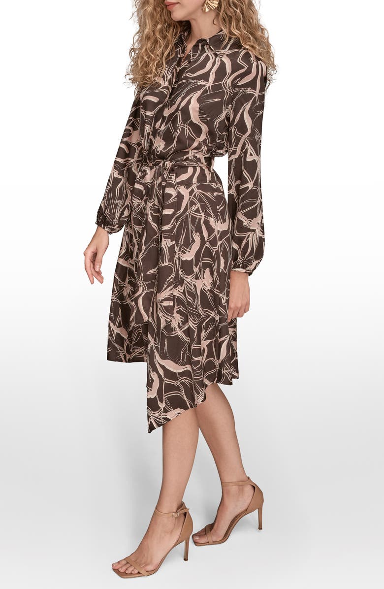 Donna Karan New York Long Sleeve Belted Shirtdress, Alternate, color, Chocolate Plum