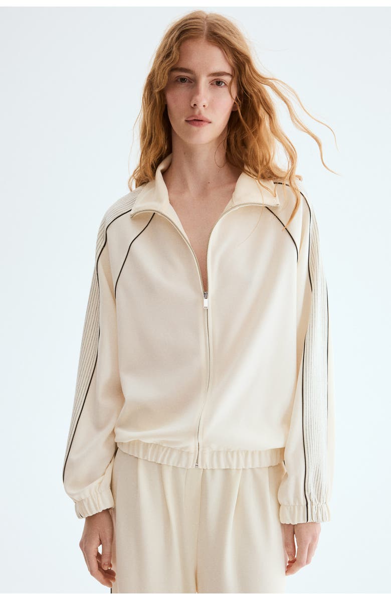 H&M Track Jacket, Alternate, color, Cream