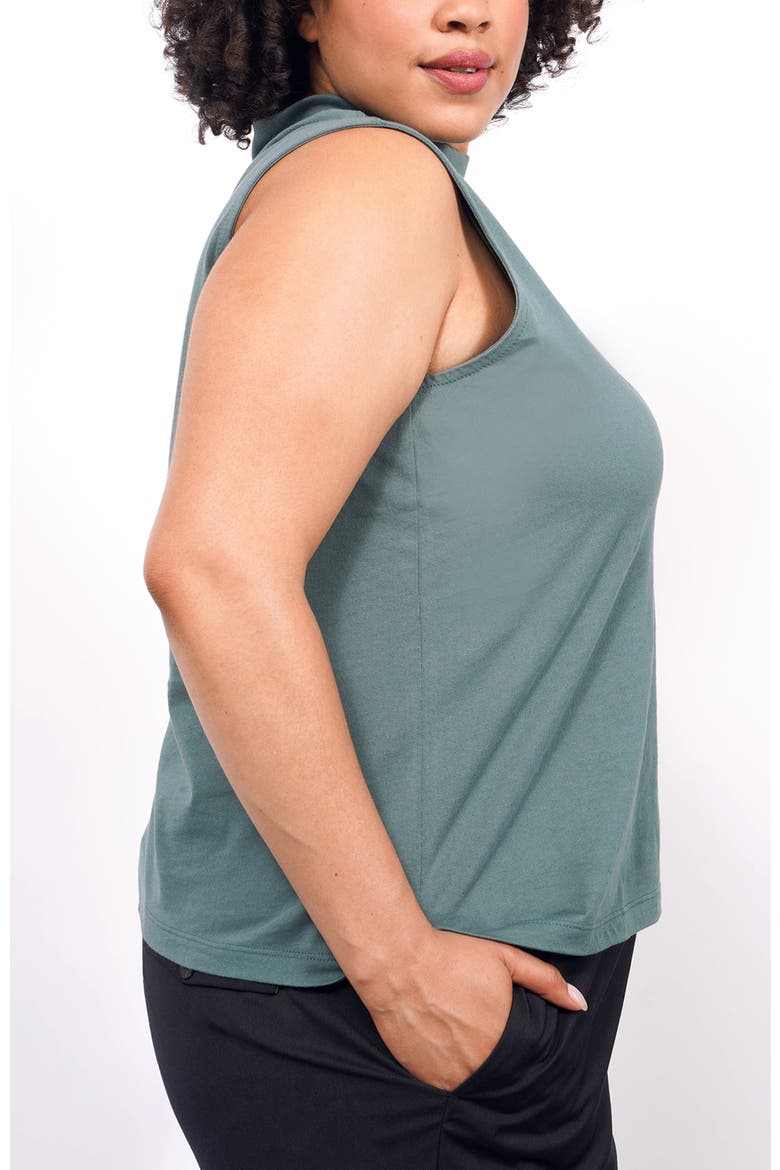 The Everyday Mock Neck Tank, Alternate, color, DARK TEAL