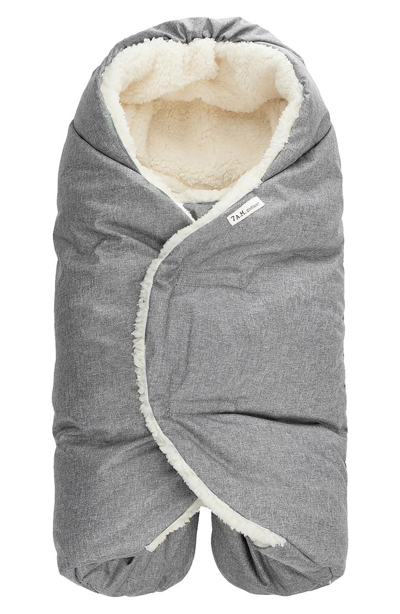 7 A.M. Enfant Nido Cloud Heavyweight Car Seat/Stroller Bunting, Main, color, Heather Grey