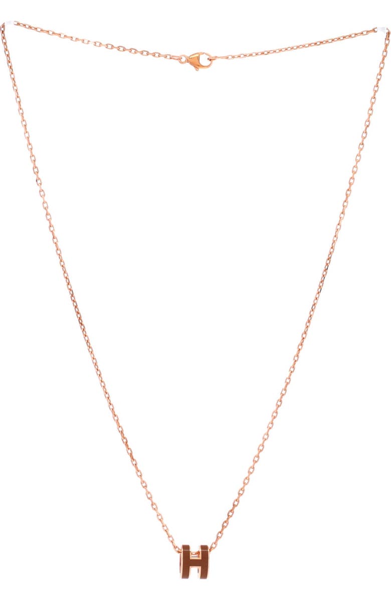 Pre-Owned Hermes Pop H Pendant Chain Necklace Metal and Enamel Mini, Alternate, color, Neutral