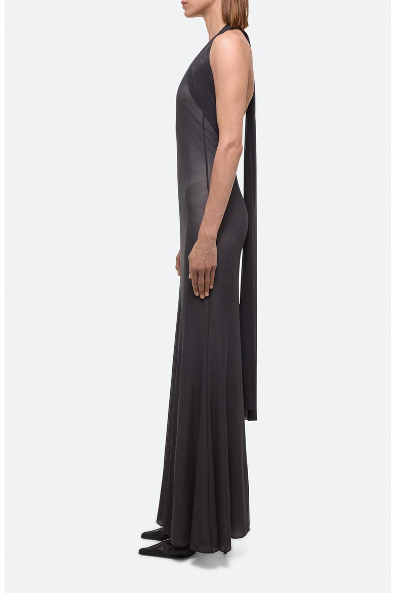 Dancer Plunge Neck Halter Maxi Dress, Alternate, color, BLACK SAND - 22N