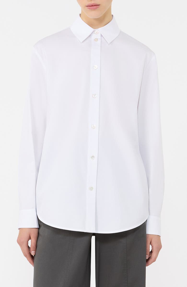 MM by Max Mara Veloce Cotton Shirt, Main, color, Optical White