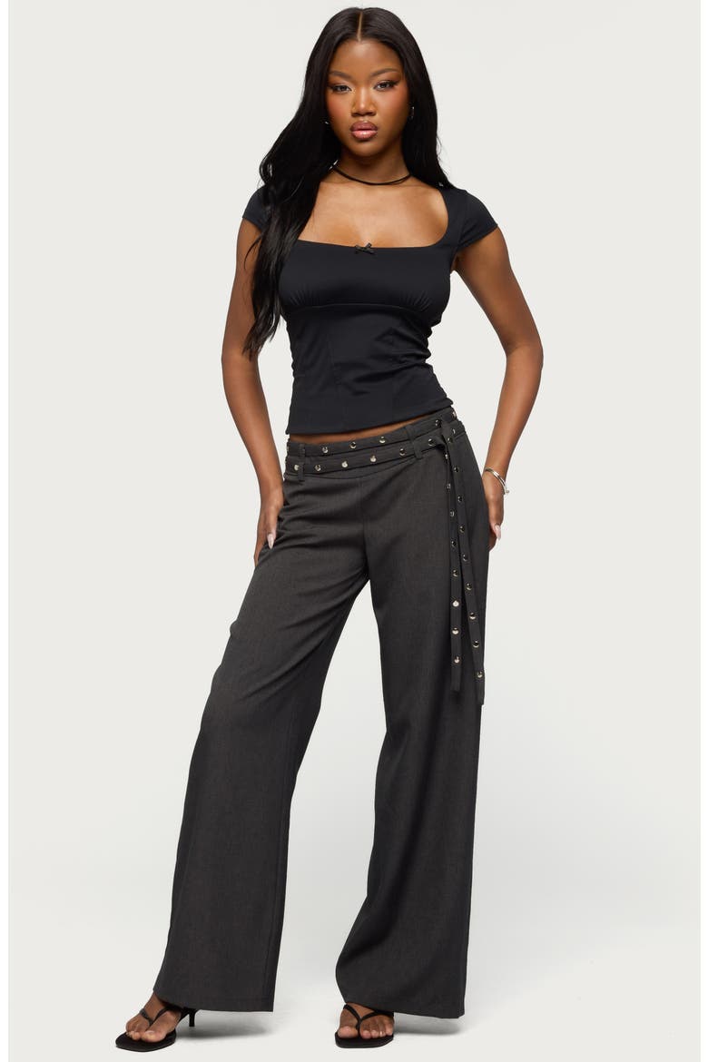 Cruz Double Belt Low Rise Wide Leg Baggy Pants, Alternate, color, GRAY