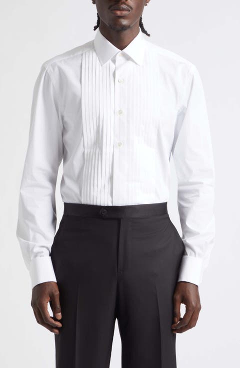 Classic Fit Cotton Poplin Tuxedo Shirt