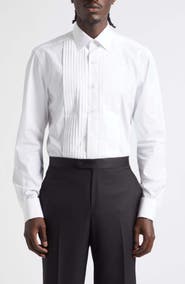 TOM FORD Classic Fit Cotton Poplin Tuxedo Shirt