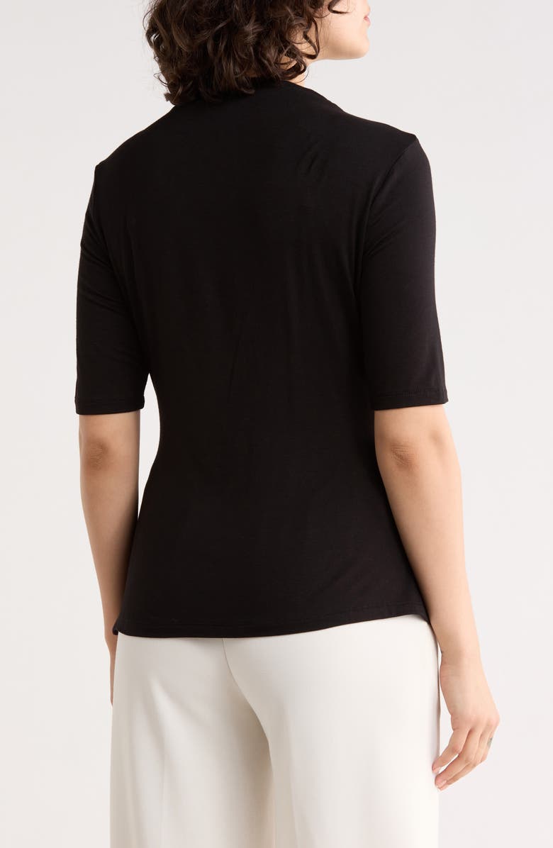 DKNY Elbow Sleeve Knit Top, Alternate, color, Black