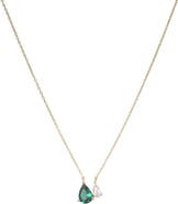 BY ADINA EDEN Emerald Green Double Pear Pendant Necklace
