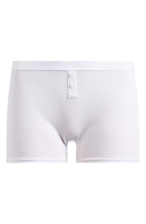 On Gossamer On Gassamer Cabana Cotton Rib Boxer Shorts In White