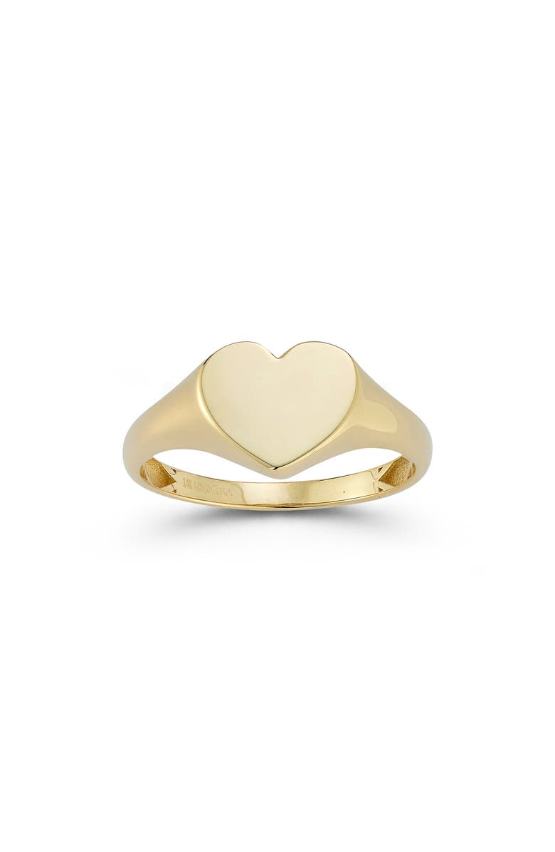 Ember Fine Jewelry Heart Signet Ring, Main, color, Gold
