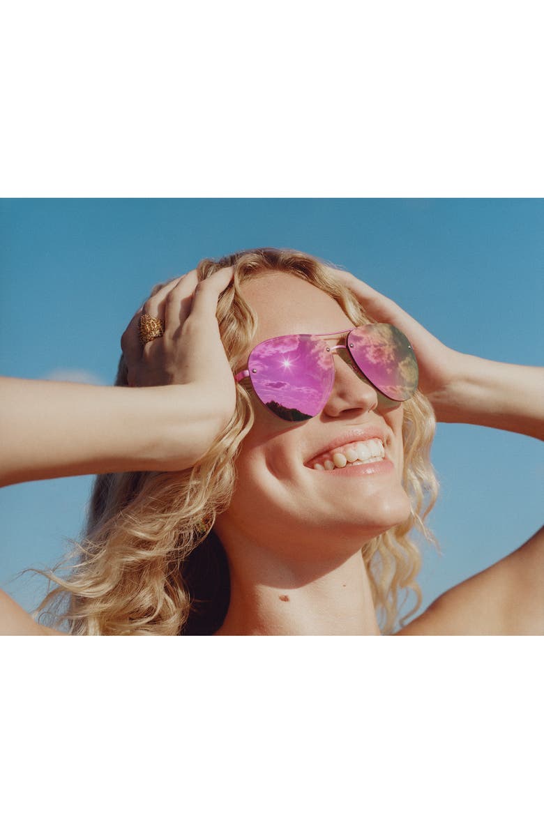 Kurt Geiger London Shoreditch 60mm Rimless Aviator Sunglasses, Alternate, color,