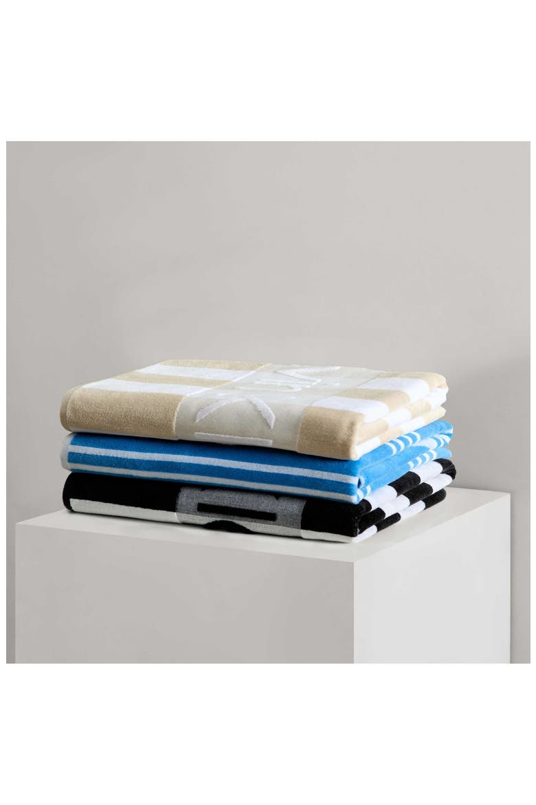 Logo Stripe 2-Piece Beach Towel Set, Alternate, color, BLACK