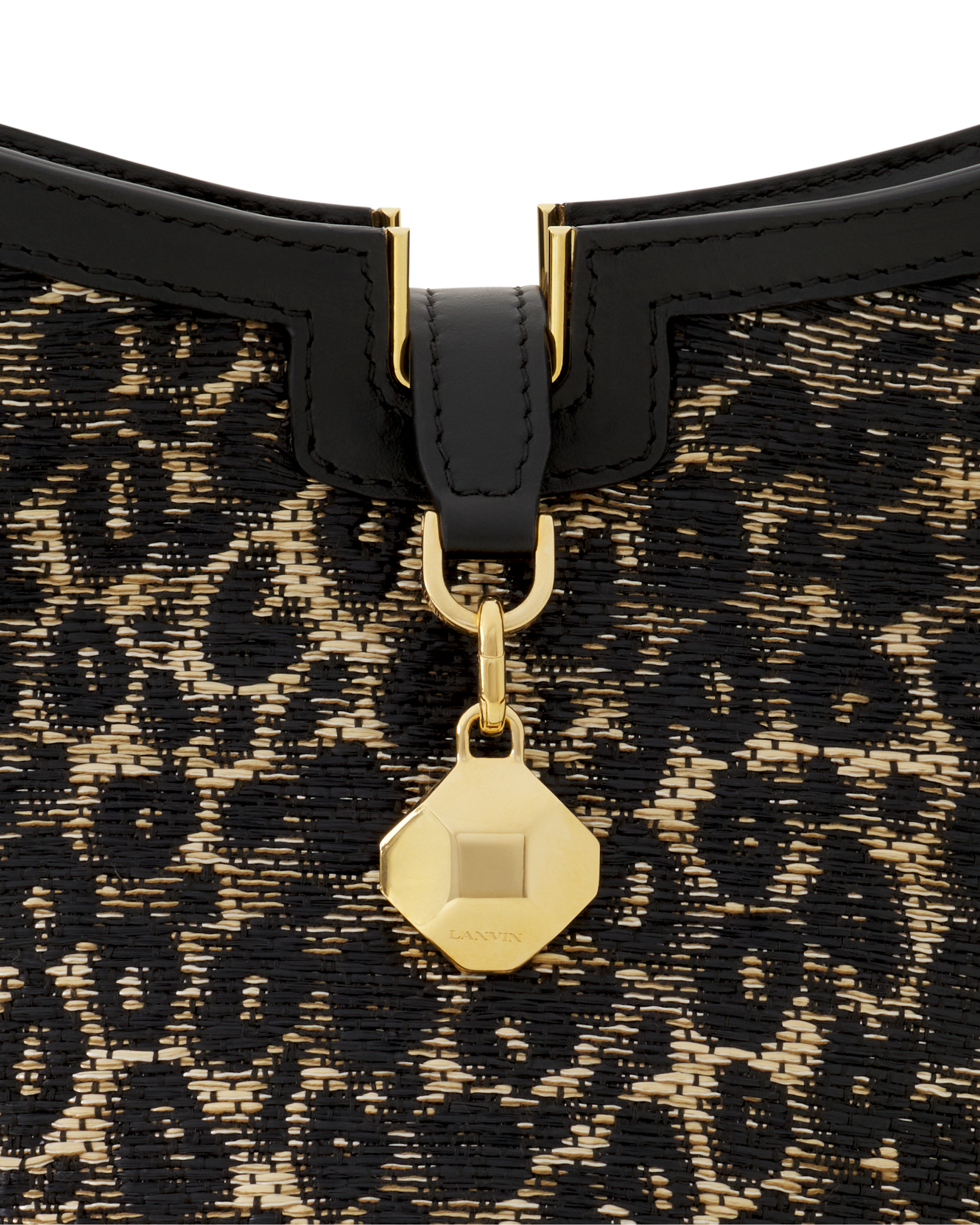 Lanvin Catch By Lanvin Small Raffia Bucket Bag, Alternate, color, Beige