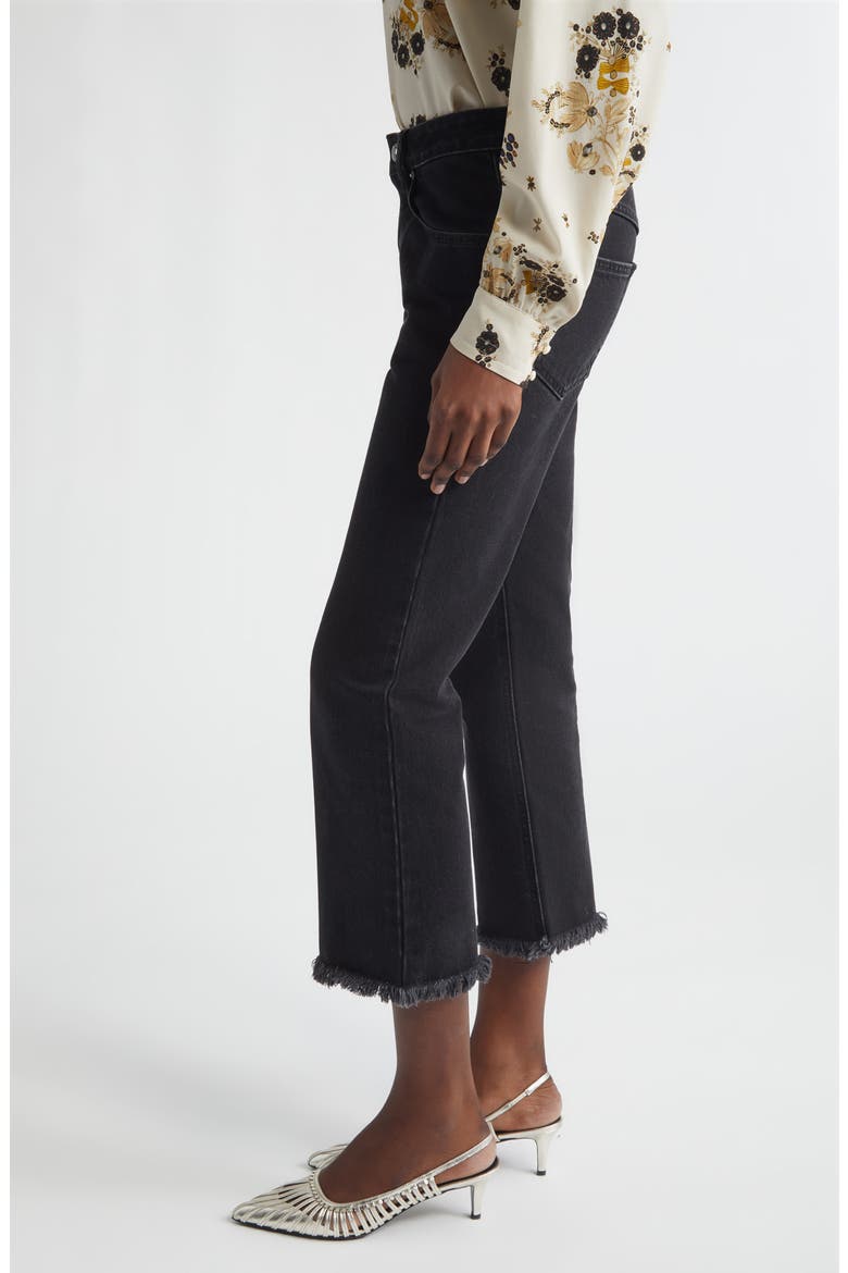 Ombella Fray Hem Crop Jeans, Alternate, color, FADED BLACK